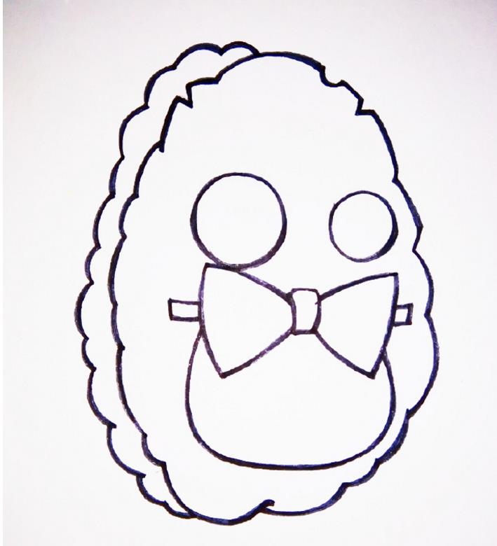 植物大战僵尸里的坚果简笔画彩色