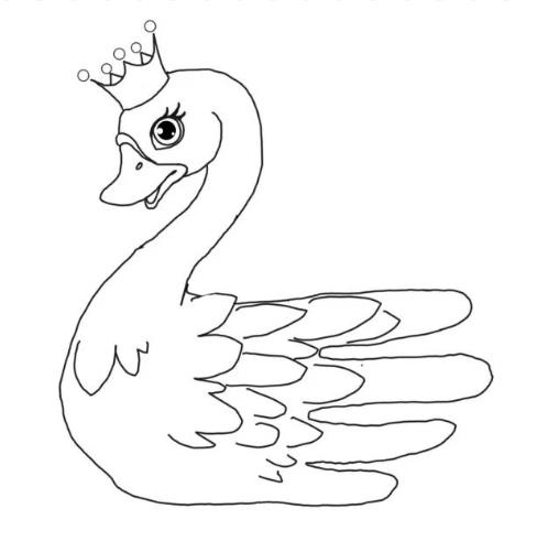 手掌可以画什么图案简笔画(天鹅)