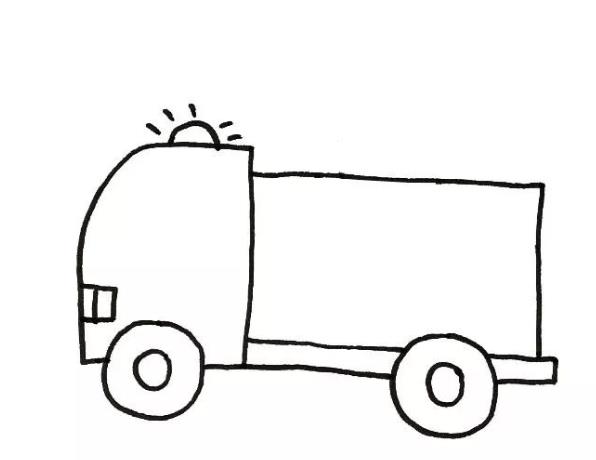 儿童创意美术:一步一步教你画消防车四年级