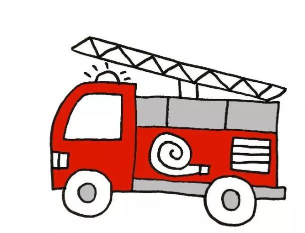 儿童创意美术:一步一步教你画消防车四年级