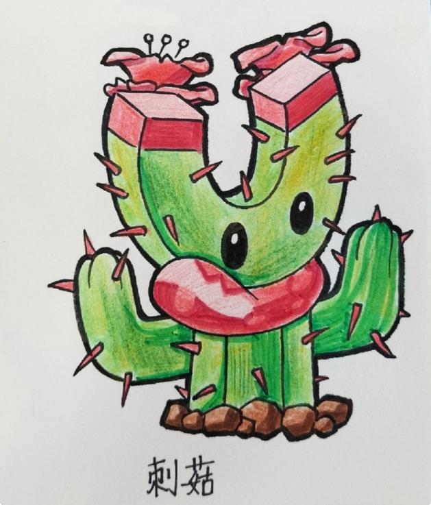 植物大战僵尸仙人掌简笔画图片大全