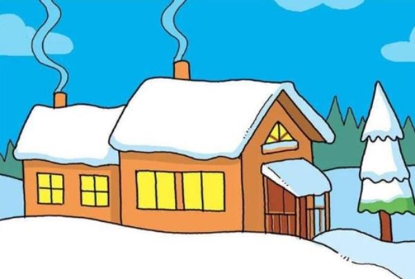 2023冬天雪景房子简笔画大全漂亮