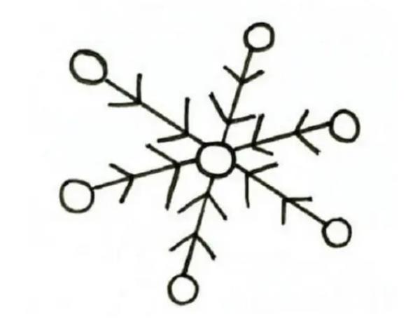 2023雪花飘飘简笔画教程 简单画小雪花