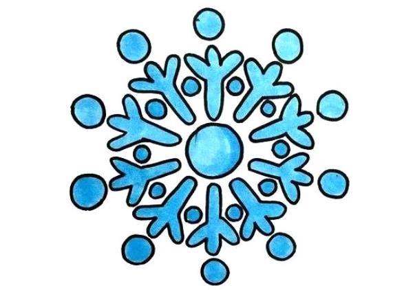 2023雪花飘飘简笔画教程 简单画小雪花