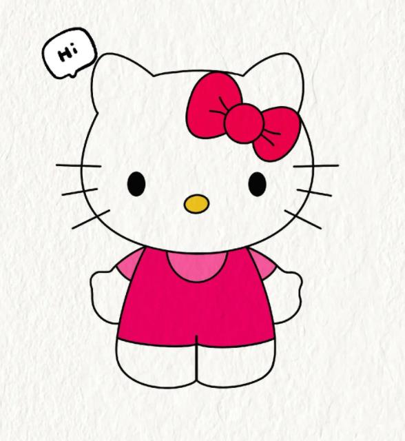 简单卡通绘画凯蒂猫怎么画 一步一步画kt猫
