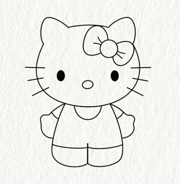 简单卡通绘画凯蒂猫怎么画 一步一步画kt猫