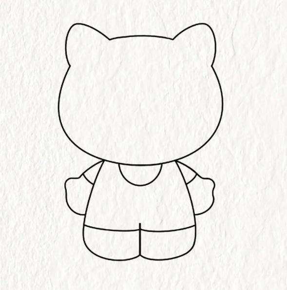 简单卡通绘画凯蒂猫怎么画 一步一步画kt猫