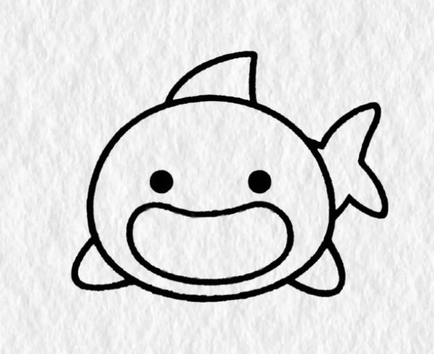 简单的鲨鱼怎么画可爱又漂亮