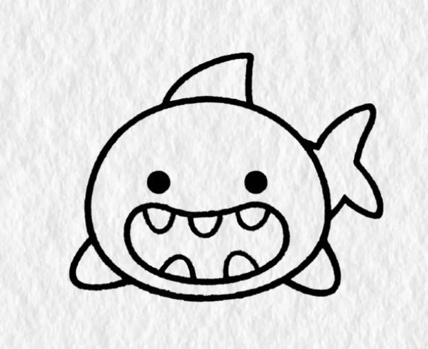简单的鲨鱼怎么画可爱又漂亮