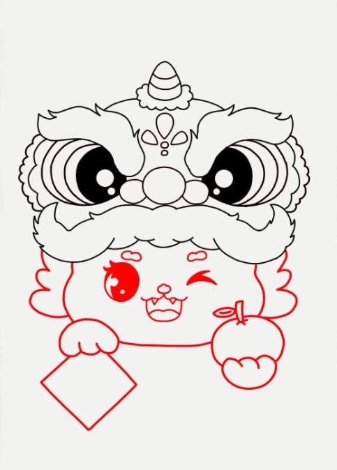 2024龙年元旦简笔画简单又漂亮