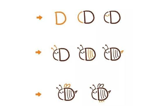 精选可爱字母动物简笔画图片大全欣赏