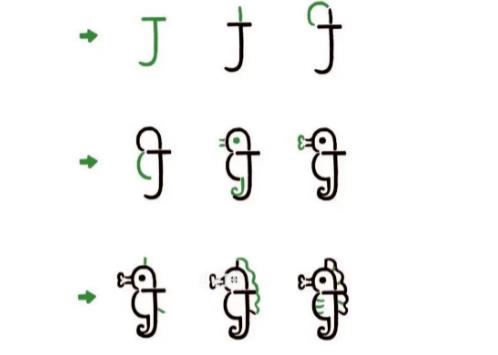 精选可爱字母动物简笔画图片大全欣赏