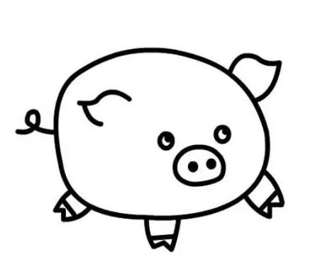 用3个0画一头猪怎么画?小猪简笔画可爱又简单