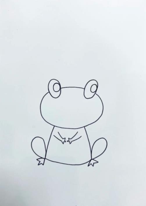 青蛙荷叶简笔画一步一步教程