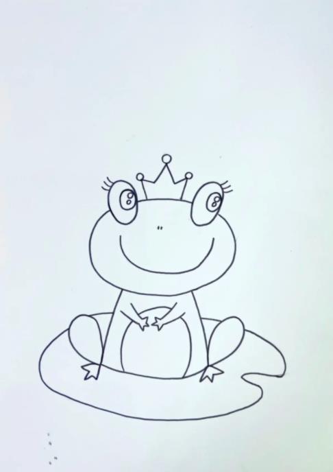 青蛙荷叶简笔画一步一步教程