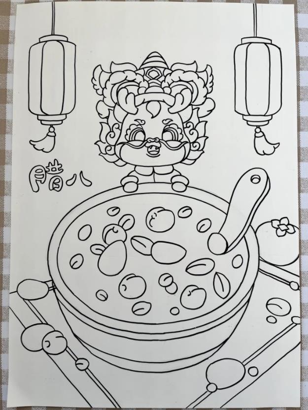 2024腊八节的简笔画图片彩色画