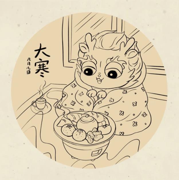 24节气| 大寒节气简笔画彩色简单