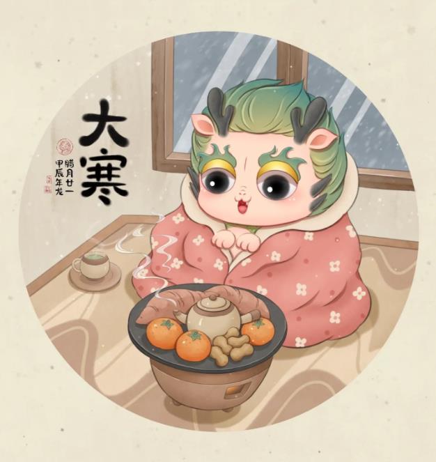 24节气| 大寒节气简笔画彩色简单