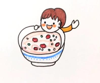 2024腊八粥简笔画彩色大全精选好看