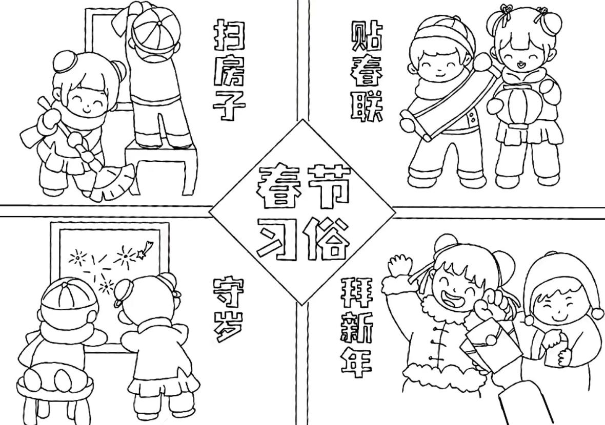 2024新年拜年简笔画图片大全