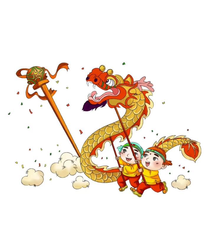 2024过年舞狮简笔画图片彩色可爱