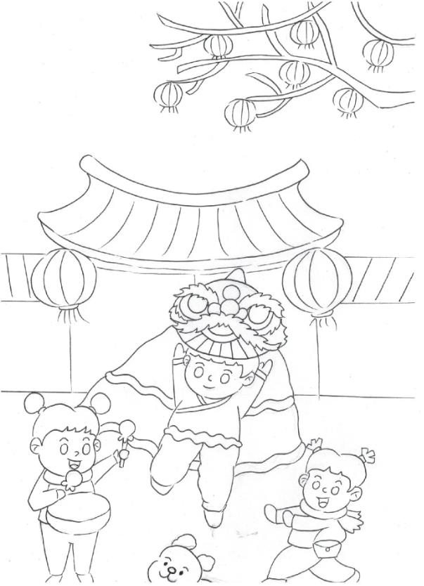 2024过年舞狮子头简笔画怎么画(含步骤教程)