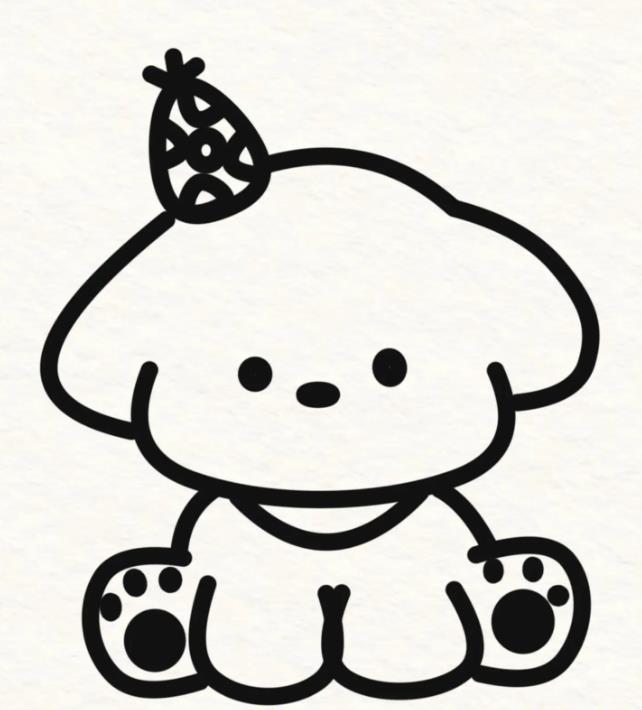 一笔画成一只小狗教程二年级