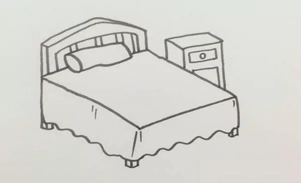 床简笔画教程一步一步怎么画