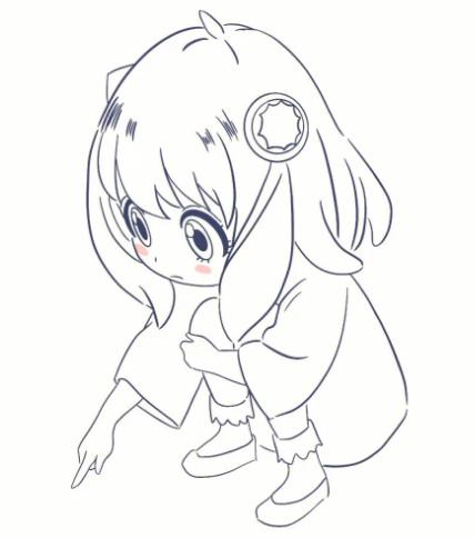 一步一步教你画阿尼亚图片简笔画欣赏