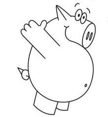 用数字画一只猪简笔画图片欣赏