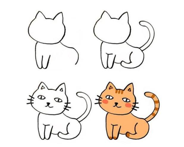 如何画一只简单的猫简笔画图片欣赏