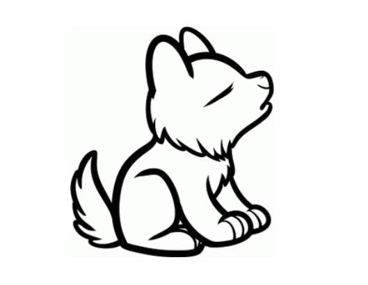 如何画一只简单的狼简笔画图片分享