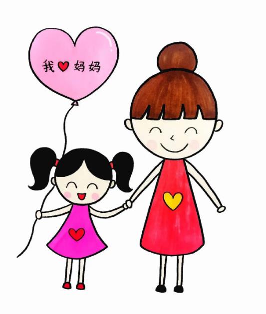 幼儿简笔画: 一步一步教你画妈妈和女儿