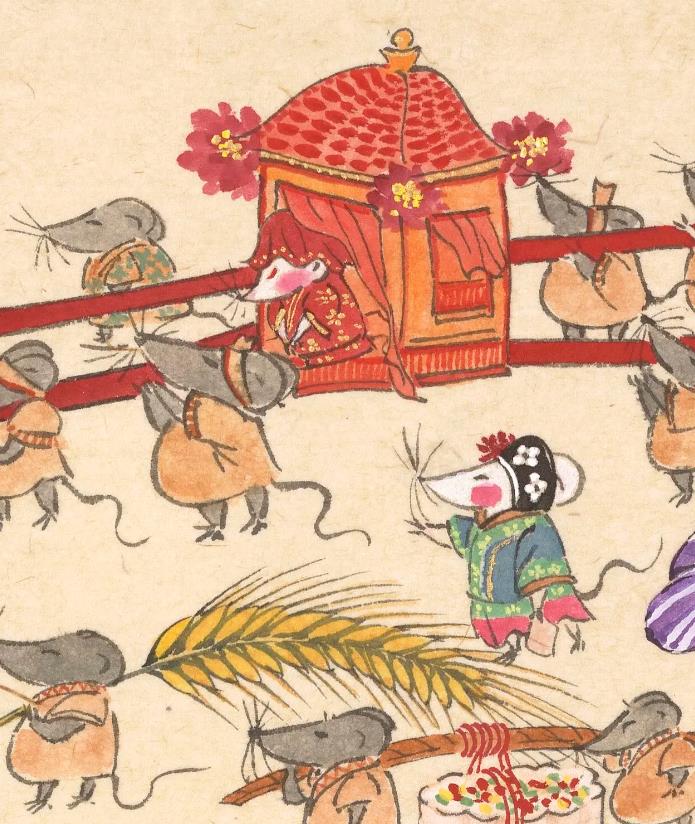 【简笔画】老鼠抬花轿简笔画图片大全