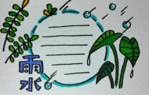 24节气雨水简笔画彩色图片大全