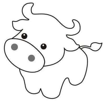 生肖牛简笔画画法图片大全欣赏