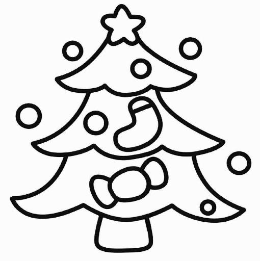 精选圣诞树简笔画图片大全欣赏