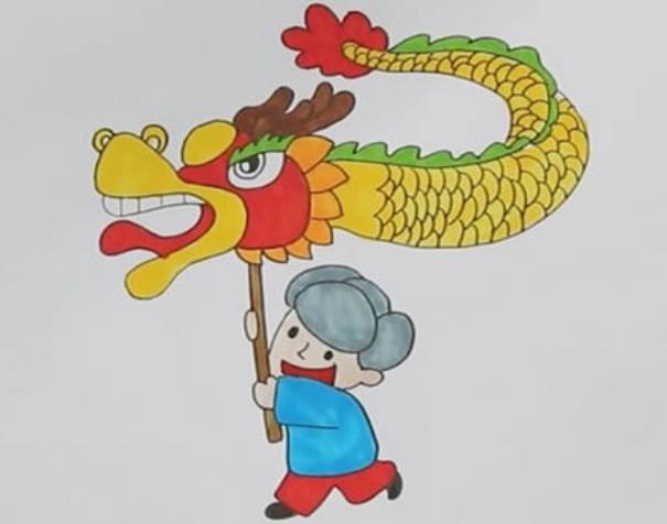 最新版的元宵节舞龙图片简笔画图片分享