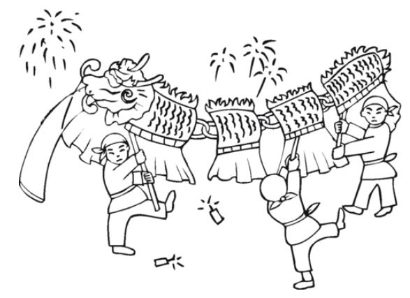 最新版的元宵节舞龙图片简笔画图片分享