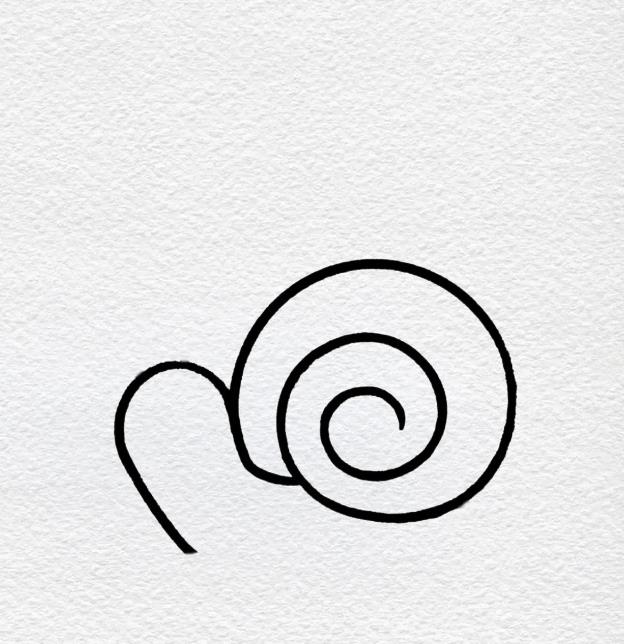 幼儿简笔画:画蜗牛最简单的画法教程