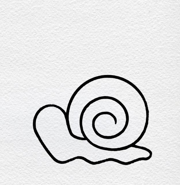 幼儿简笔画:画蜗牛最简单的画法教程