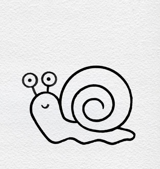 幼儿简笔画:画蜗牛最简单的画法教程