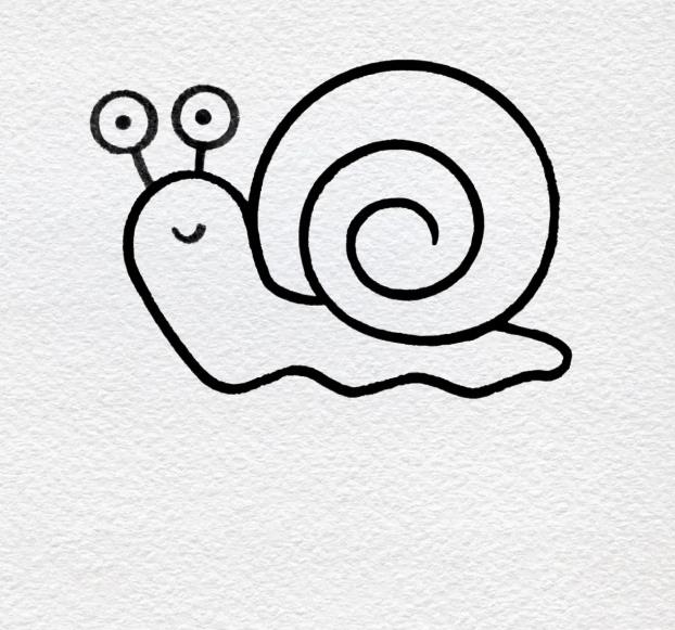 幼儿简笔画:画蜗牛最简单的画法教程