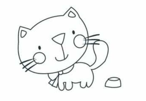 怎么画一只简单的猫可爱简笔画图片分享