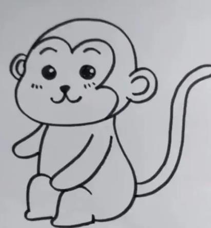 生肖猴简笔画画法图片大全欣赏