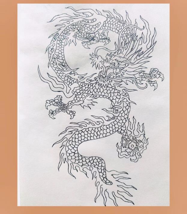 2024二月二龙抬头简笔画涂色