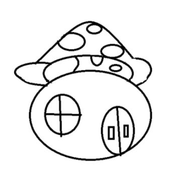 用圆形画一个房子简笔画图片欣赏
