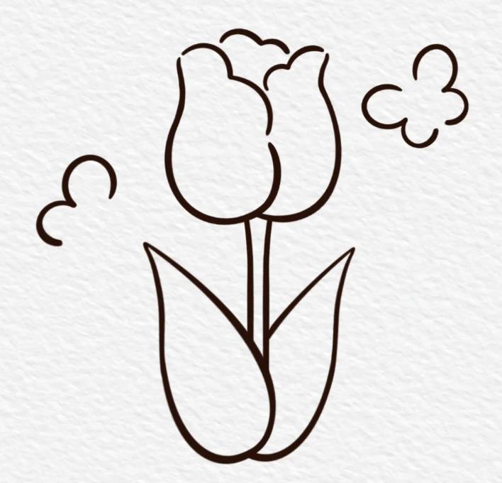 郁金香简笔画简单又好看画法图片大全