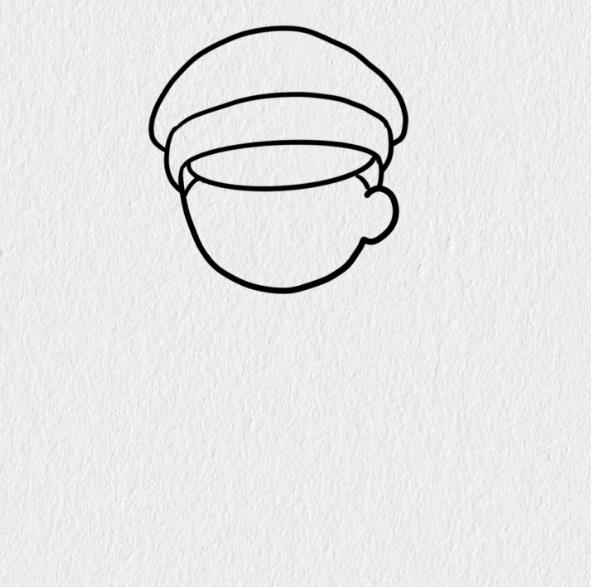 1一3岁儿童简笔画警察巡逻(含步骤图解)