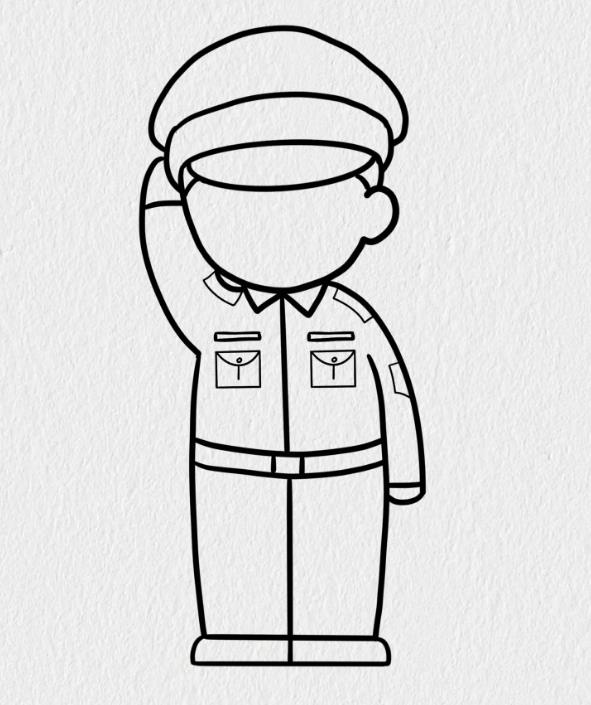 1一3岁儿童简笔画警察巡逻(含步骤图解)